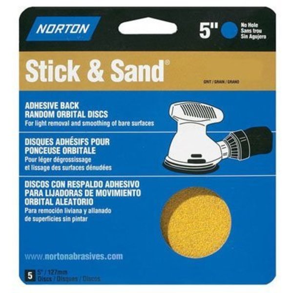 Norton Abrasives/St Gobain 5PK 5 80G Sand Disc 7660705455
